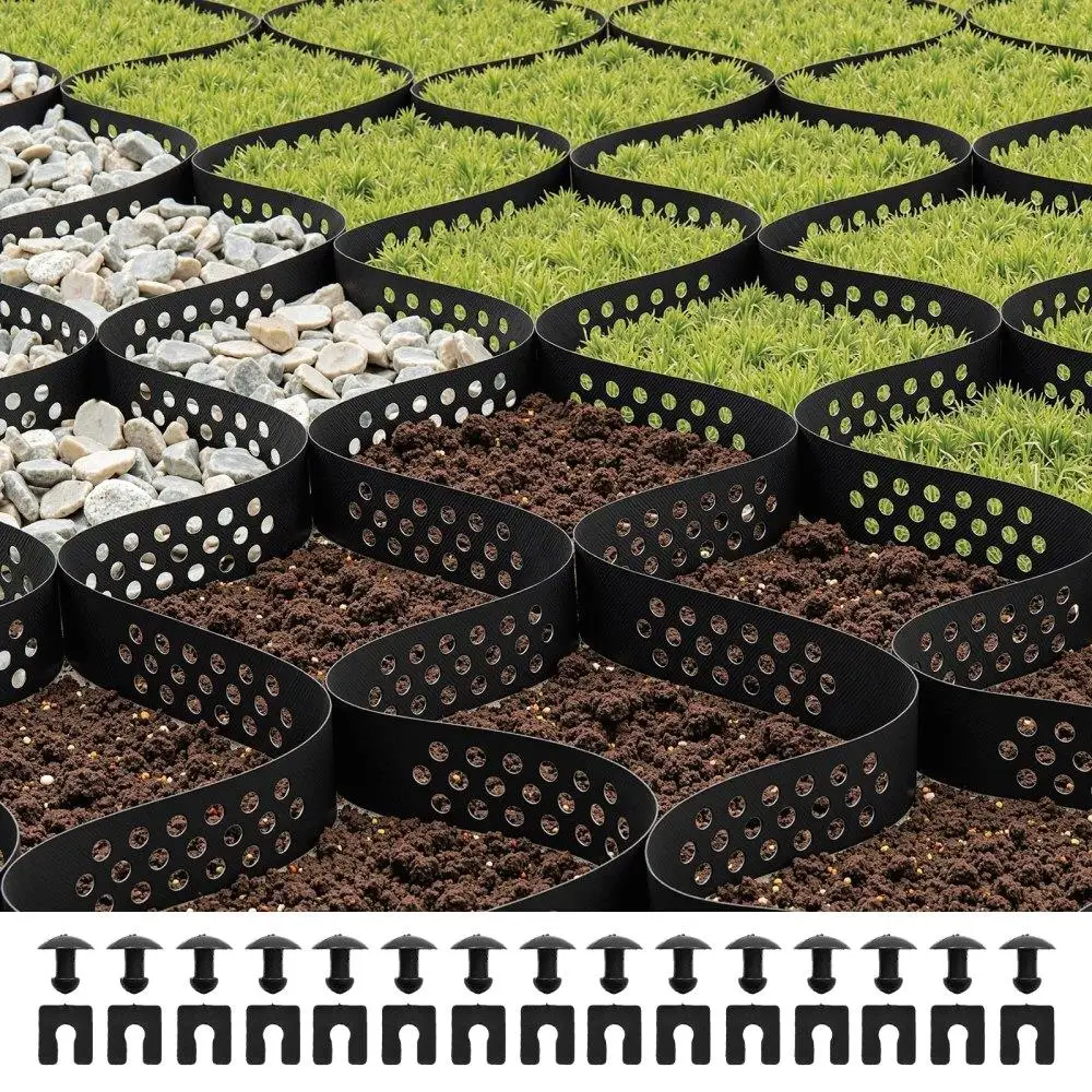Geocell Ground Grid 2 Inch Depth 16.4x6.5 FT for gravel Stabilization Solution 5000x1980 mm Eco Friendly Earthworks