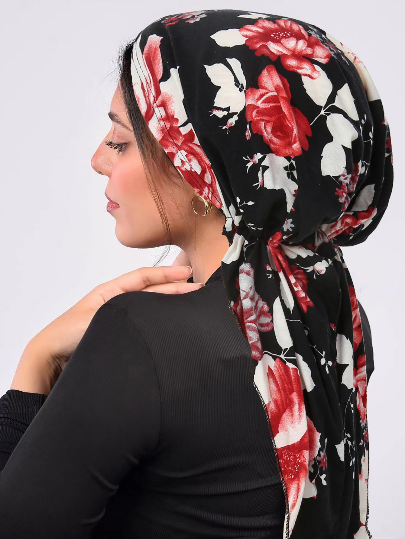 Ramadan Moslim Hijab Caps Wrap Head Zacht Elastisch Lange Staart Tulband Motorkap Mode Print Hoofdtooi Draagbaar