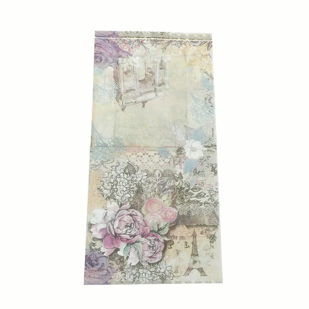 20pcs Printed Feature Rose Paper Napkins For Event & Party Decoration Tissue Decoupage Servilleta Summer Party Supplies