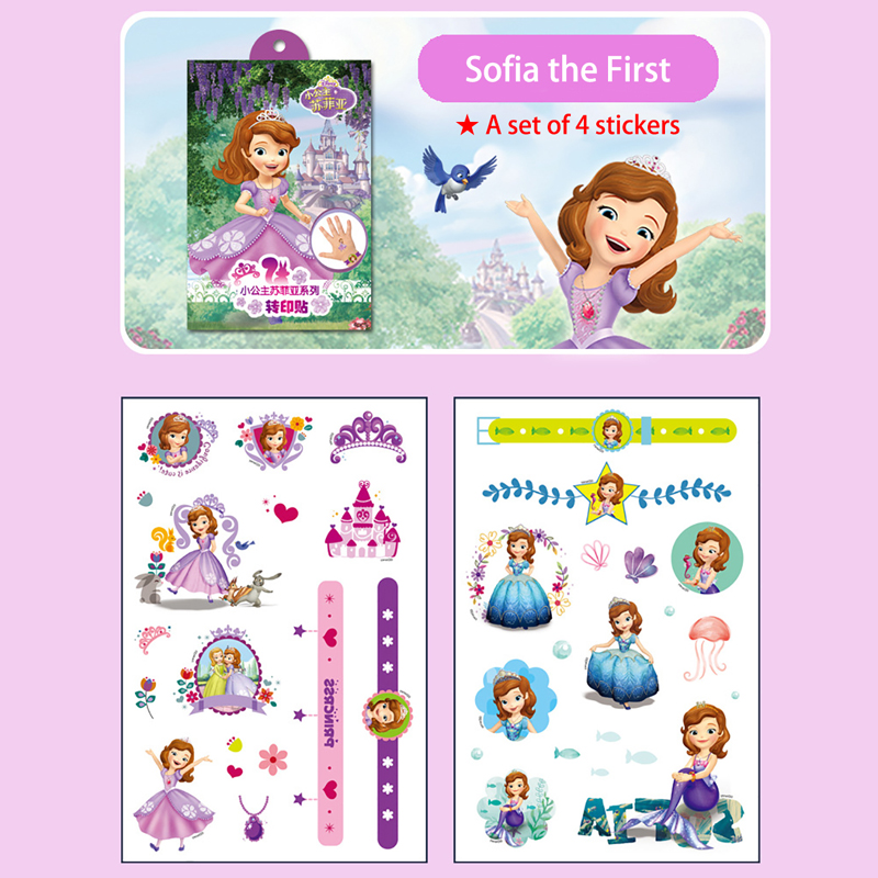 Disney Anime Frozen Mickey Mouse Sofia Child Temporary Body Art Tattoo Stickers Waterproof Transfer Printing Stickers Gift Box