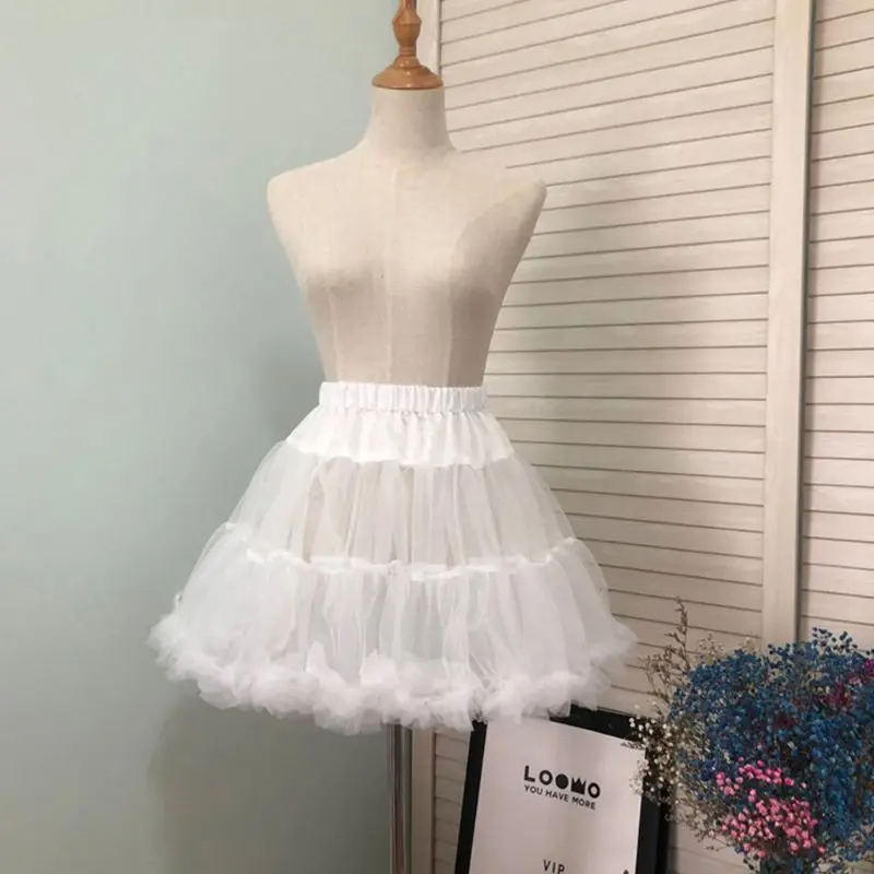 Damen prinzessin geschichteten Puffrock Mini Tutu Rock kurzen Petticoat