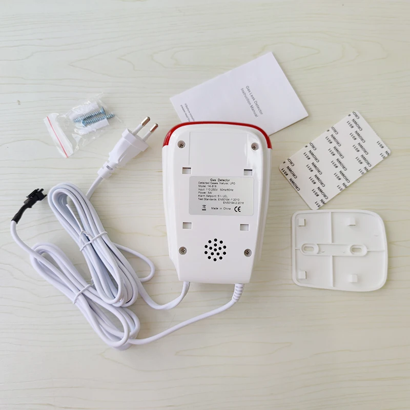 Natural Gas Leak Detector Gas Leakage Alarm LPG Gas Sensor Voice Prompt with Cylinder Solenoid Valve Cut Off Gas for Security