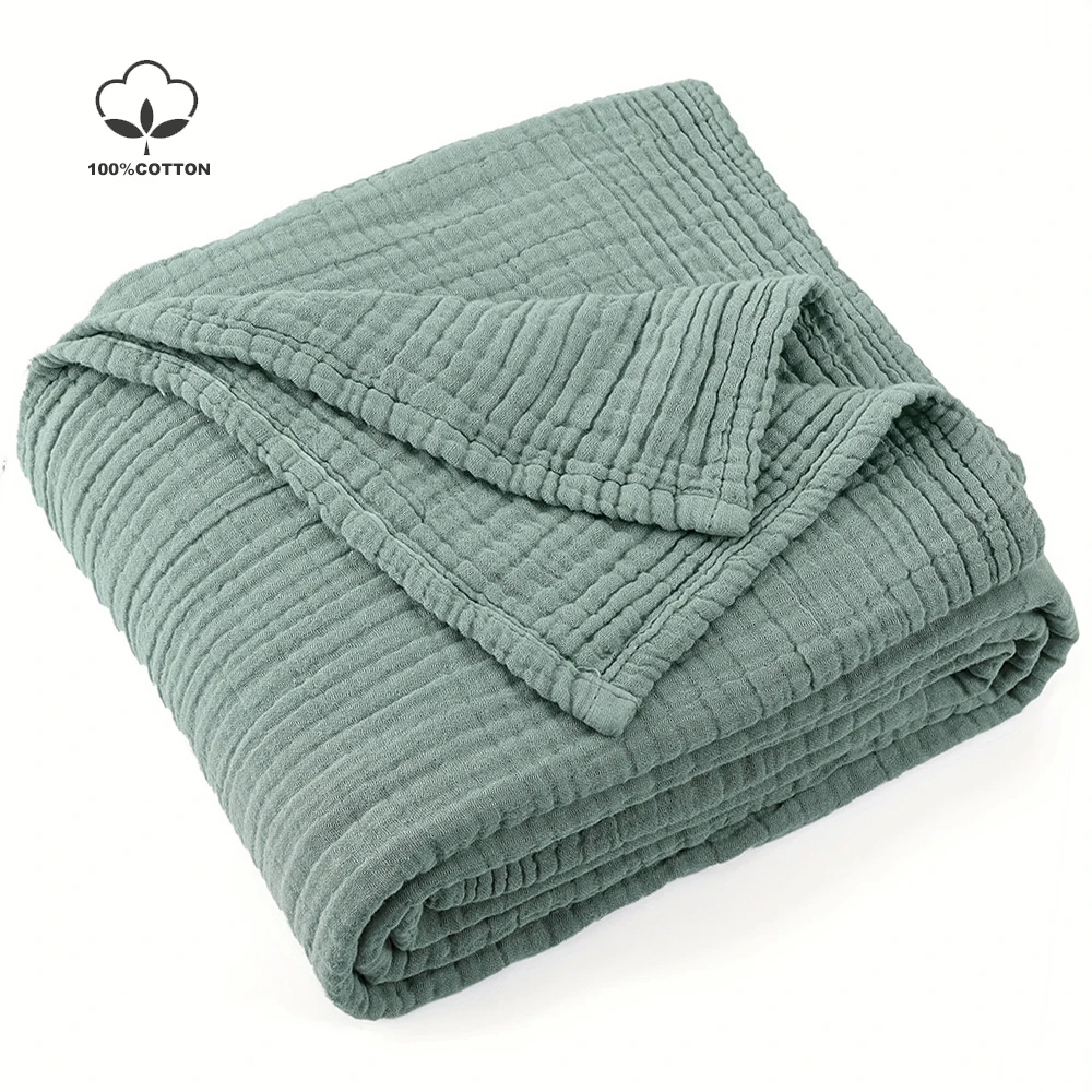 Battilo-Manta de muselina de algodón 100% para sofá, mantas bohemias ligeras y transpirables de 6 capas para sofá cama, mantas grandes de verano