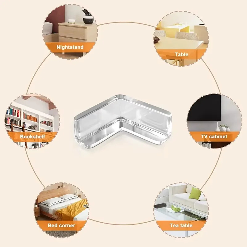 4/8/10/12pcs Transparent Anti-bump Corner PVC Padded Child Safety Corner Protector Baby Anti-bump Protector Table Corner