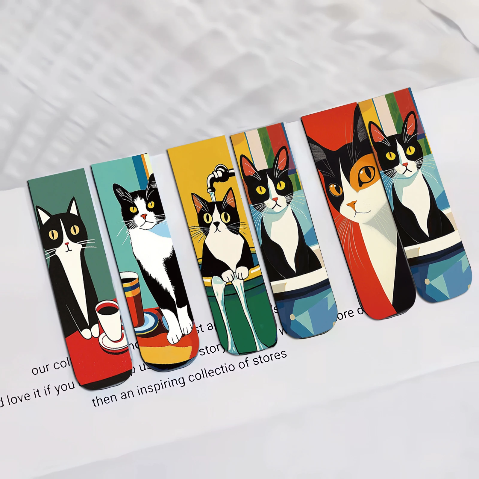 Marcapáginas magnéticos de gato simples y divertido, artículos de lectura, soporte de página, papelería, suministros de oficina, libros para páginas, lectores, 5 uds.