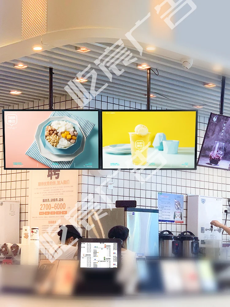 Lighting ultra-thin LED floating lightbox, LED menu board, magnetic ceiling hanging lightbox, suitable for restaurants and shops