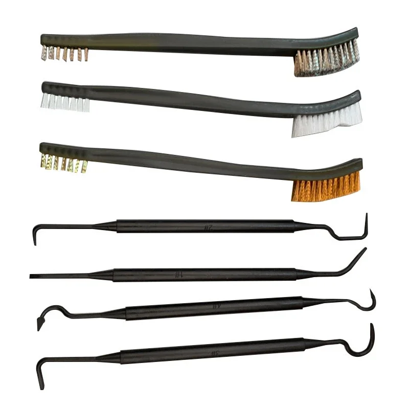 Cleaning Tool Double-end Mini Wire Brush Set Stainless Steel Brass Nylon Cleaning Polishing Detail Metal Rust Brush