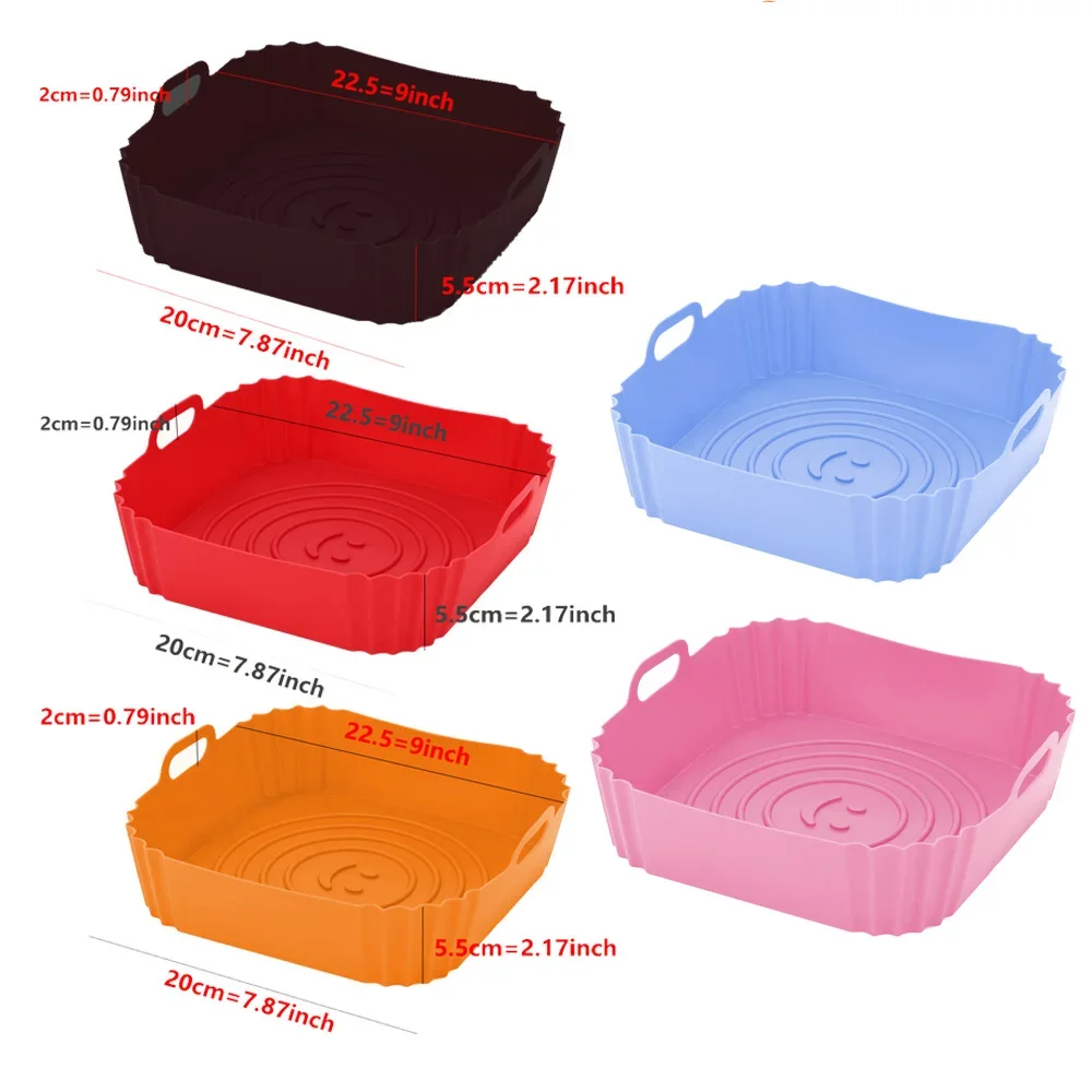 Accesorios reutilizables para freidora de aire, freidora de aire de silicona, bandeja para horno, Pizza, pollo, Airfryer, molde de silicona antiadherente