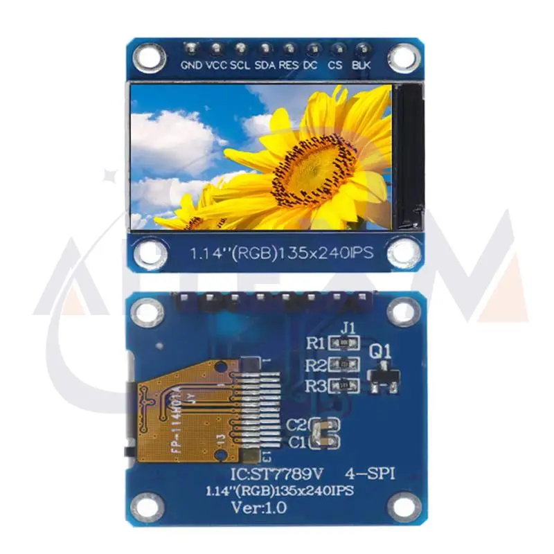 Aitexm 1.14 Polegada ips módulo de exibição oled tela lcd 135*240 rgb tft para arduino st7789 placa lcd spi cor cheia hd oled 8pin diy