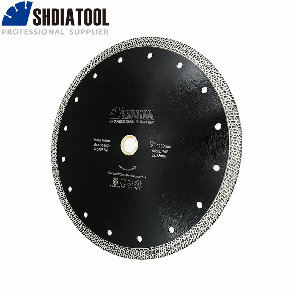 SHDIATOOL 1Pc 4/4.5/5/6/7/9 "Lưỡi Cưa Kim Cương Ép Nóng Thiêu Kết Lưới Turbo Đá Cẩm Thạch Đông Ninh Gạch Gốm kim Cương Đĩa Cắt