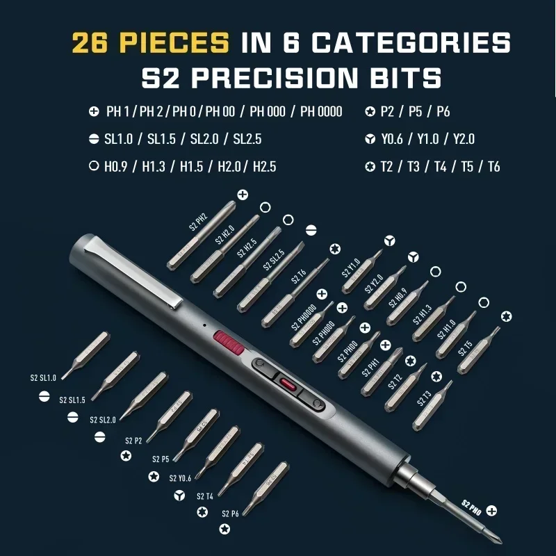 CreationSpace ไขควงไฟฟ้าไร้สายชุด 3 การตั้งค่าแรงบิด 29/42 in 1 Precision ไขควงสําหรับโทรศัพท์นาฬิกาซ่อม