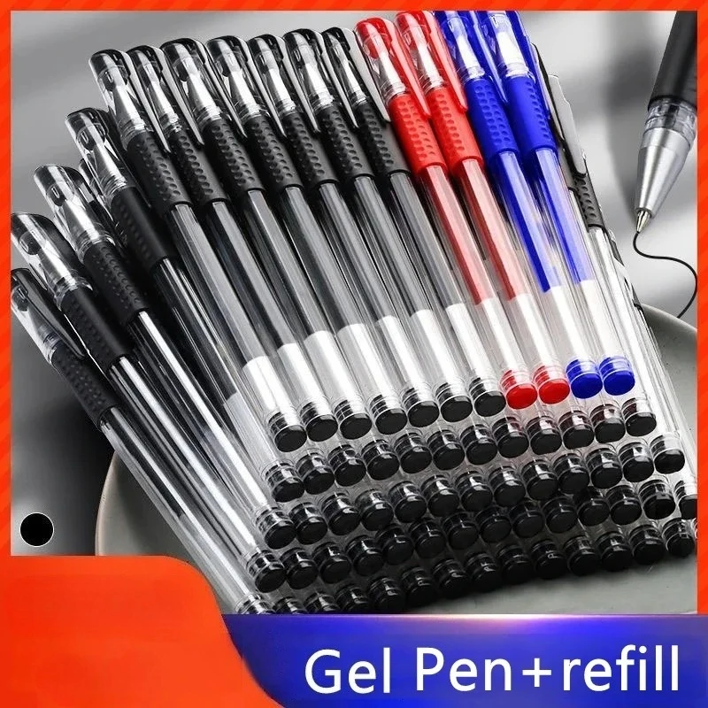 35/25 pz Set di penne gel Materiale scolastico Nero Blu Rosso Inchiostro Colore 0.5mm Penna a sfera Kawaii PenWriting Strumento Scuola OfficeStationery