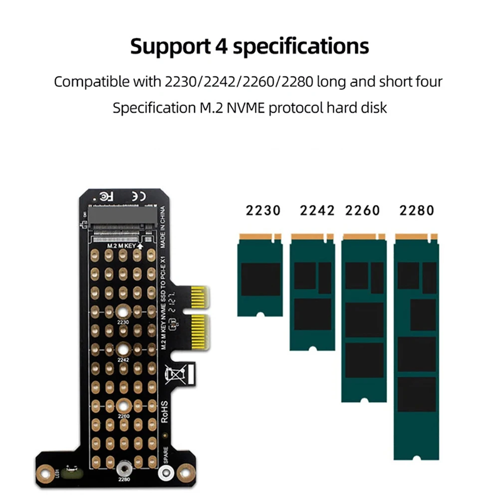 M.2 NVME B&M Key To PCIe 4.0/3.0 X1 x1 X4 x8 x16 интерфейс Адаптерная карта Материнская плата ПК Для 2230 2242 2260 2280 SSD жесткий диск