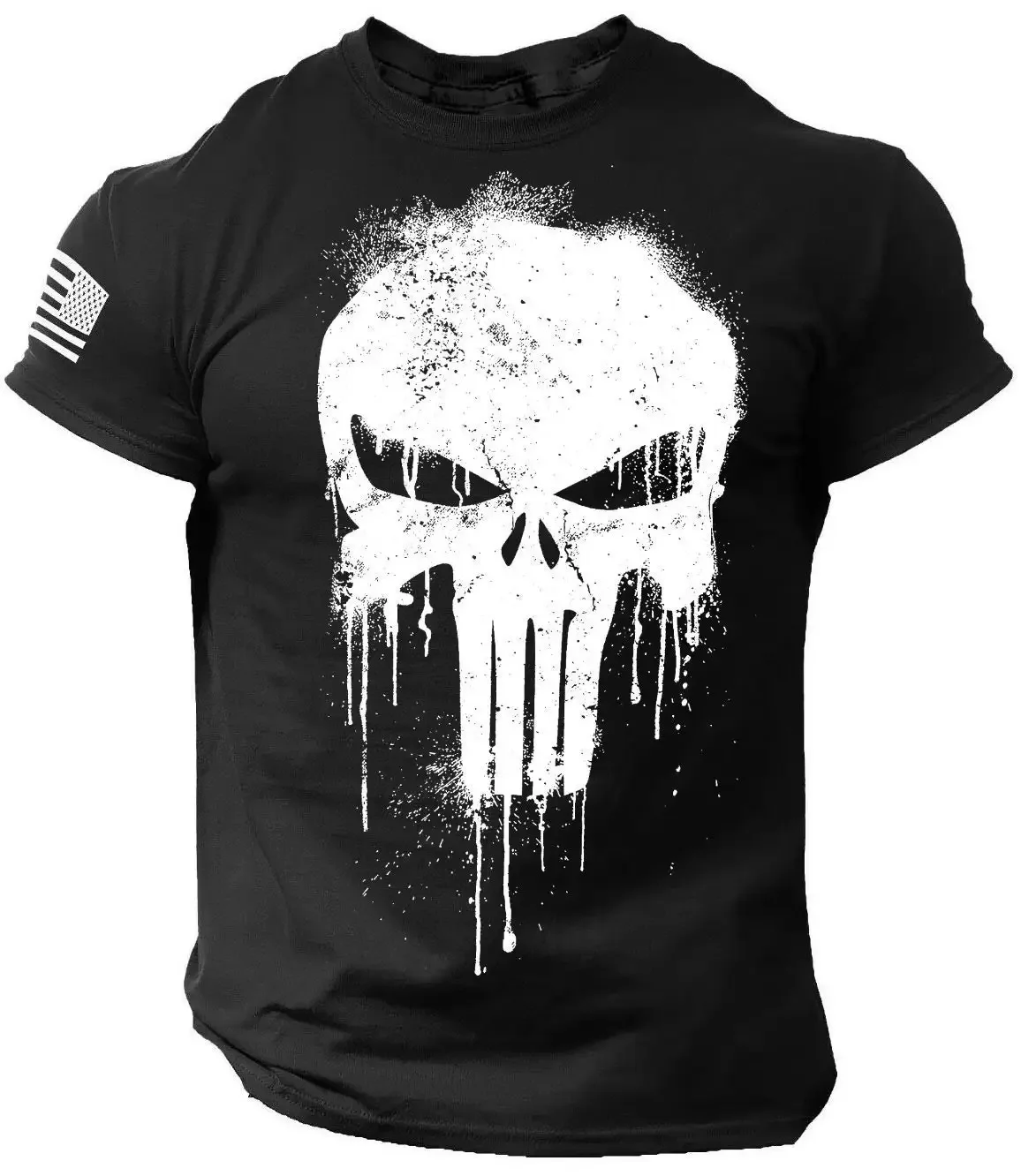 夏のメンズ 3D プリント軍事愛国スケルトンドロップ Tシャツファッション特大クルーネックスポーツウェアメンズ Tシャツ