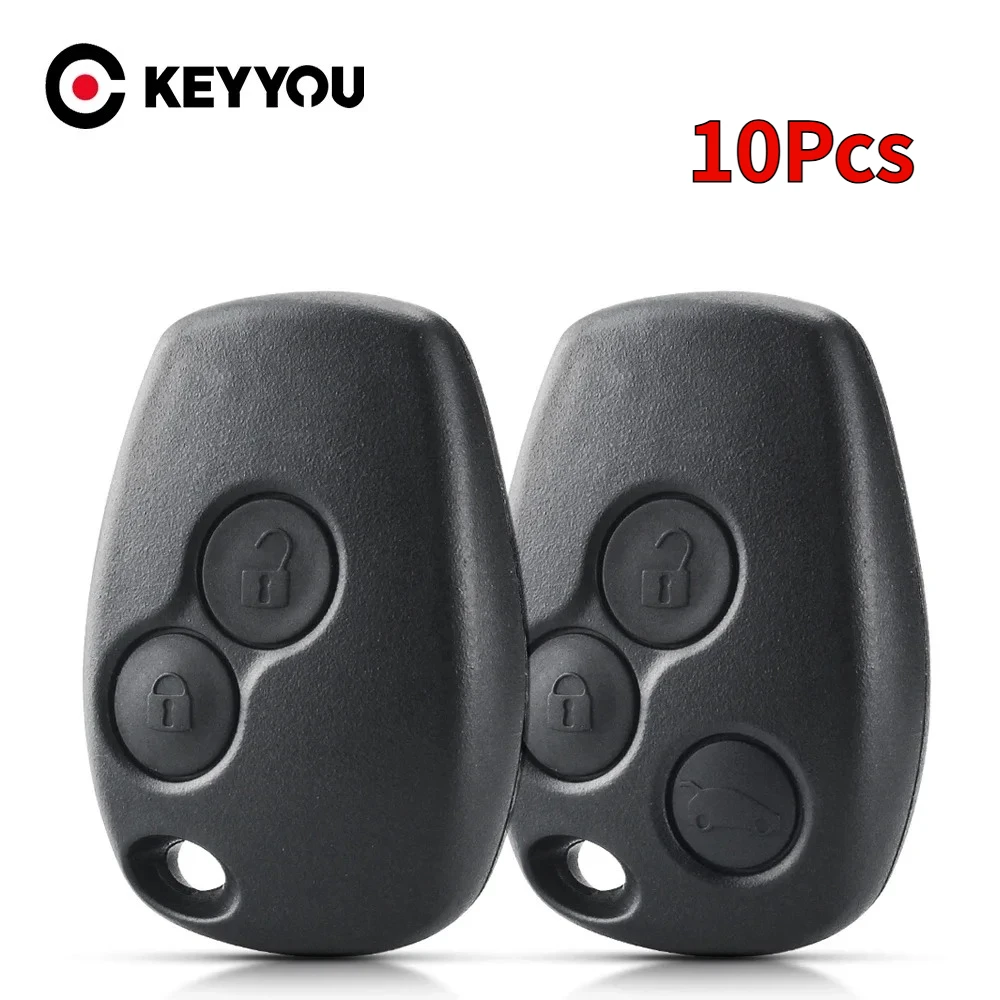 KEYYOU 10 szt. Obudowa kluczyka z pilotem 2/3 przyciski bez ostrza do Renault Espace Laguna Duster Logan DACIA Sandero Clio Kangoo Nissan