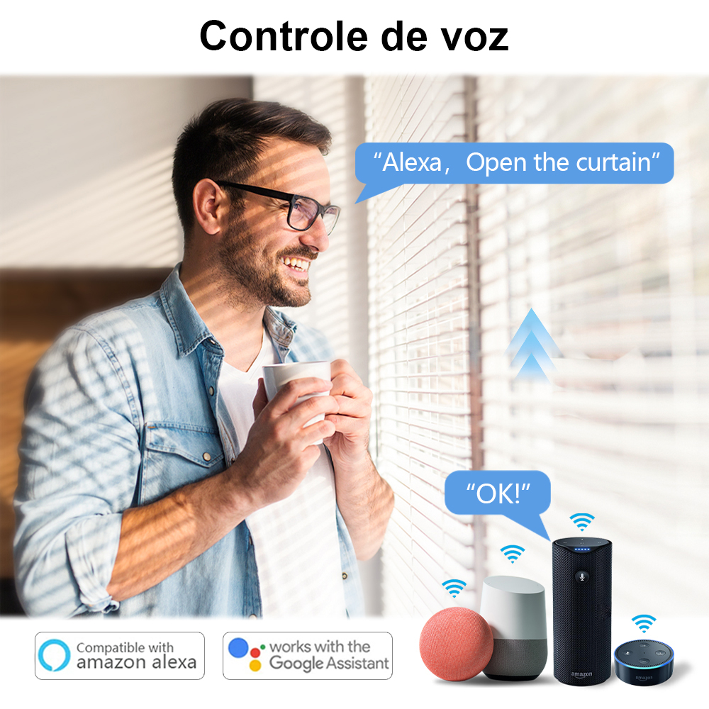 Loratap tuya vida inteligente wifi cortinas interruptor persianas interruptor do motor backlight estilo google casa alexa controle de voz