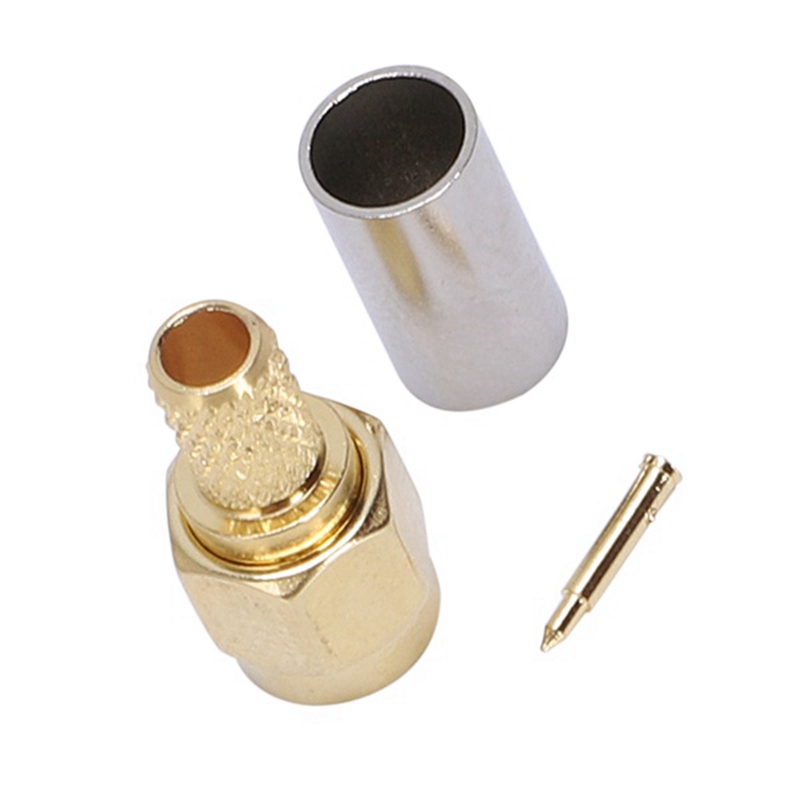 BABQ 100 Uds SMA macho enchufe recto engarzado para adaptador de conector RG58
