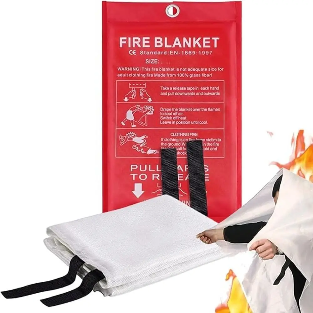 1/1.2/1.5/2M Coperte antincendio Coperta di emergenza per barca con tenda antincendio ritardante in fibra di vetro durevole quadrata
