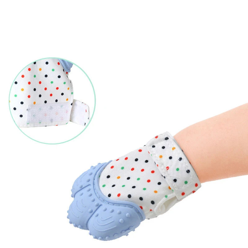 Cartoon Printed Children's Gloves Baby Teether Gloves For Babies Teethers Anti Eating Hand Teething Chewing Toy Baby Mittens