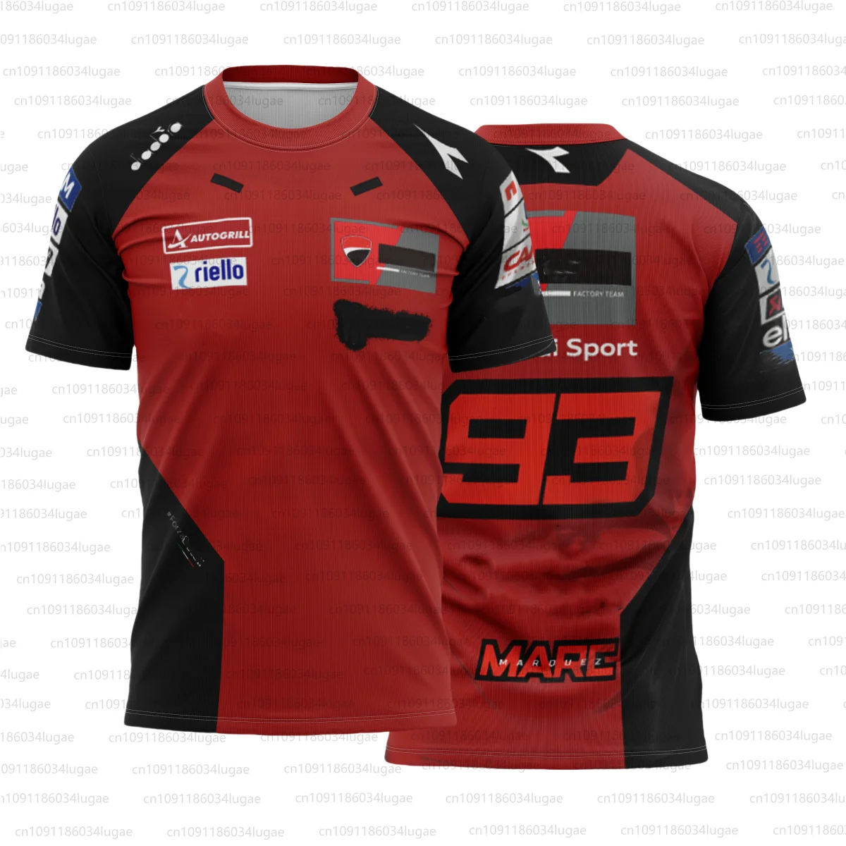 2025 Edición limitada para hombres y mujeres deportes al aire libre Marc Mírquez Salute Design transpirable ocio Retro camiseta de carreras cuello redondo Top