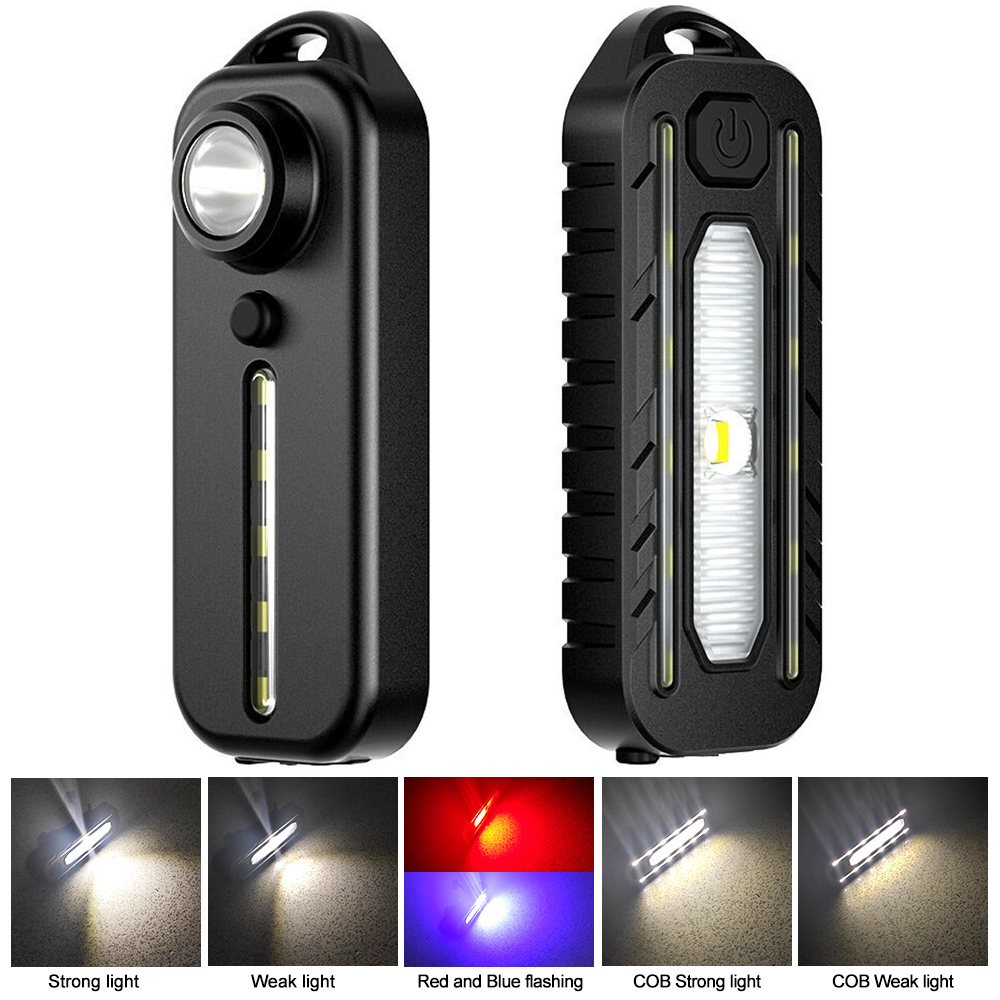 Đèn LED Mới Đỏ Xanh Dương Thận Trọng Khẩn Cấp Cảnh Sát Ánh Sáng Có Kẹp USB Sạc Vai Nhấp Nháy Cảnh Báo An Toàn Xe Đạp Đuôi Đèn