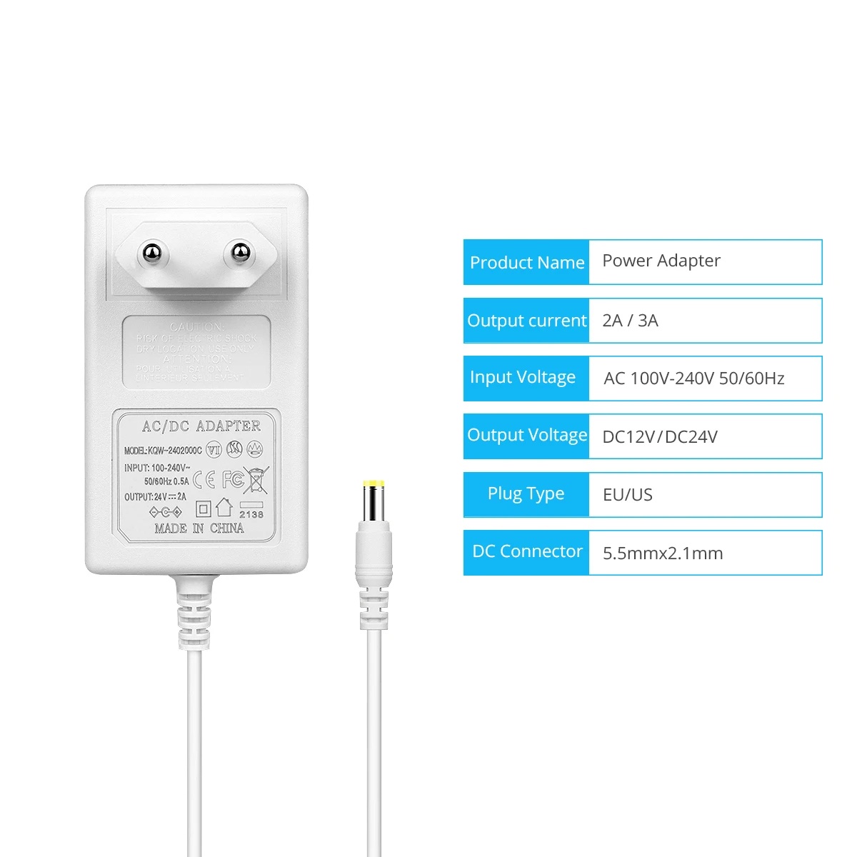 Driver LED AC 100V-240V a DC 12V 24V 2A 3A Trasformatori di illuminazione Convertitore adattatore di alimentazione a commutazione Caricatore per striscia LED