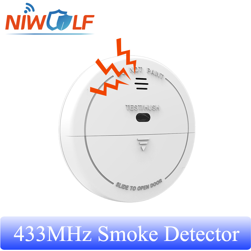 Đầu Báo Khói Không Dây 433MHz Lửa Cảm Biến Quang Điện 80db Âm Thanh Nhà Thông Minh An Ninh Báo Động Độc Lập