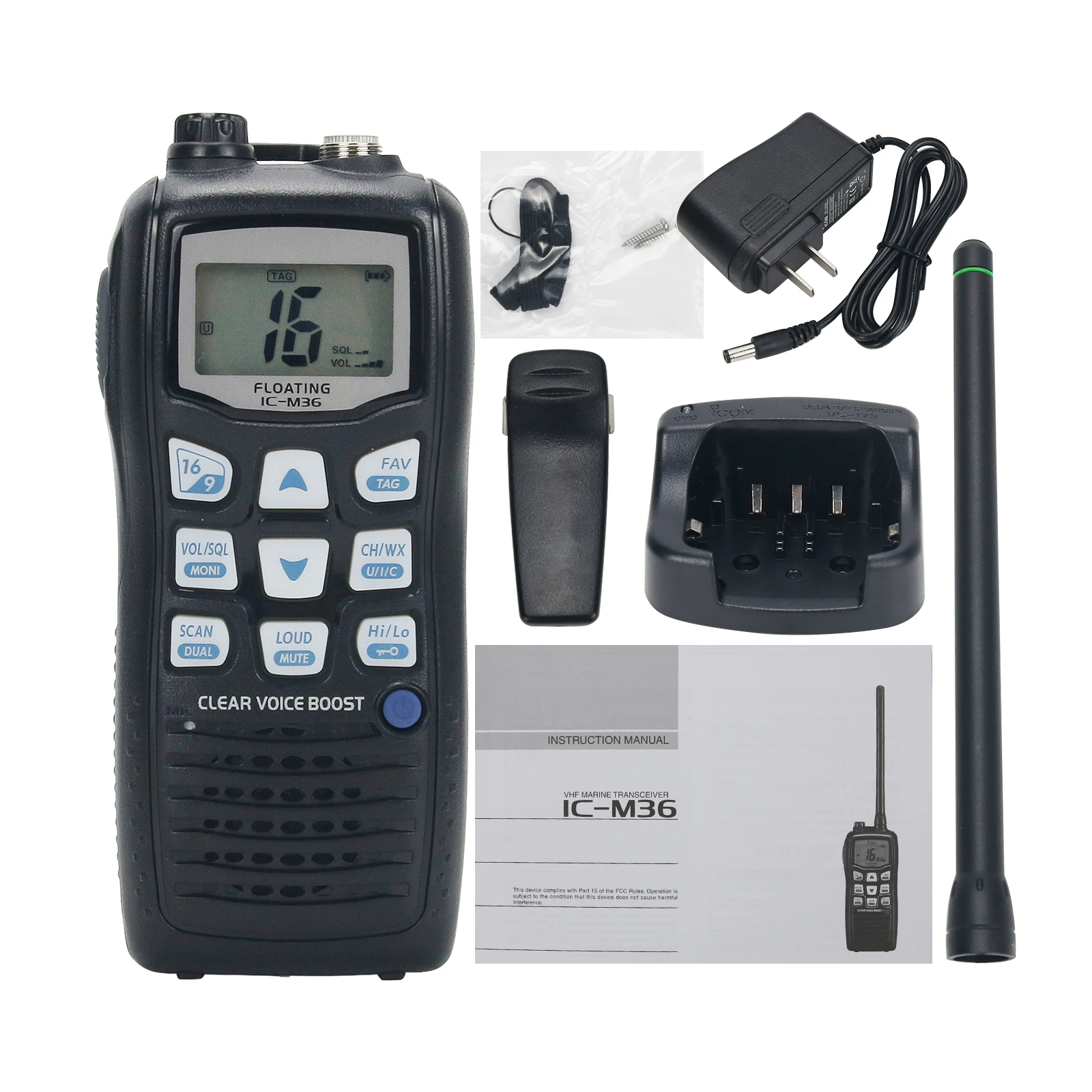 IC-M36 6w 10km vhf marine transceiver ipx7 schwimmender walkie talkie handheld transceiver