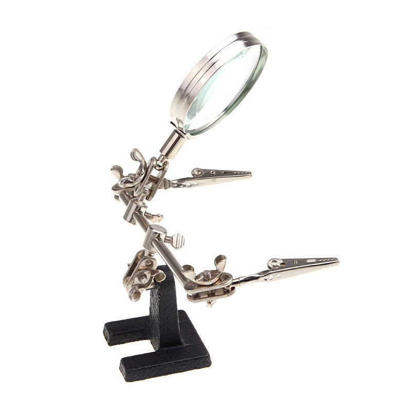 12x 3a amiga mão clipe braçadeira led lupa suporte de ferro de solda lupa retrabalho reparação titular ferramentas