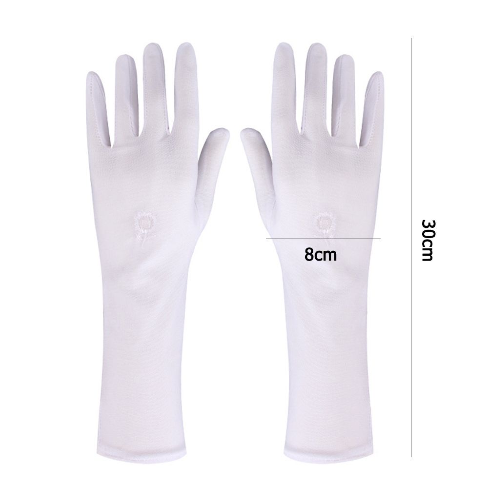 Women Slip Resistant Thin Sunscreen Gloves Anti UV Driving Gloves Etiquette Gloves