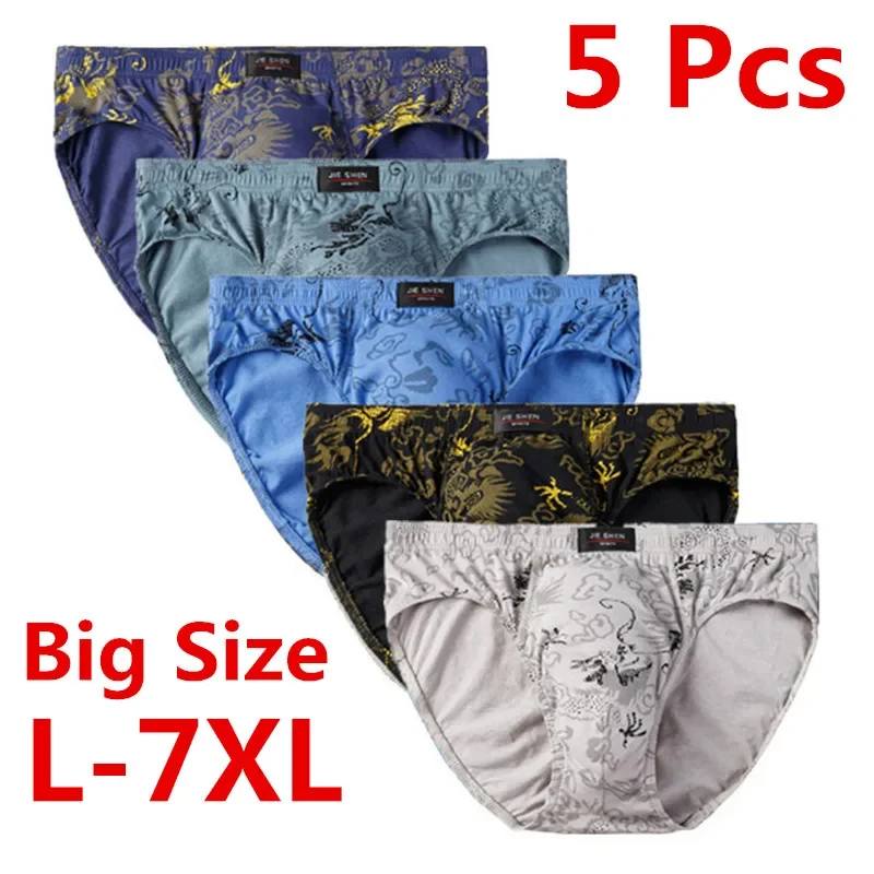 5 sztuk / dużo Bawełniane majtki dla mężczyzn Bielizna męska Majtki Majtki Spodenki Seksowne majtki L XL 2XL 3XL 4XL 5XL 6XL 7XL