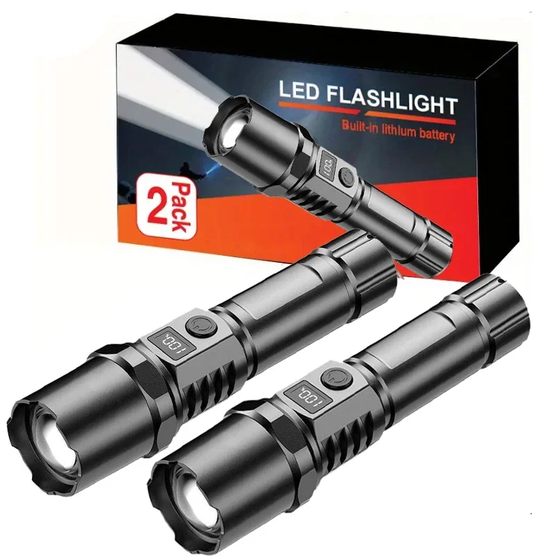 Linterna de alta potencia tipo C linterna Led recargable potente linterna para Camping senderismo luz de Flash