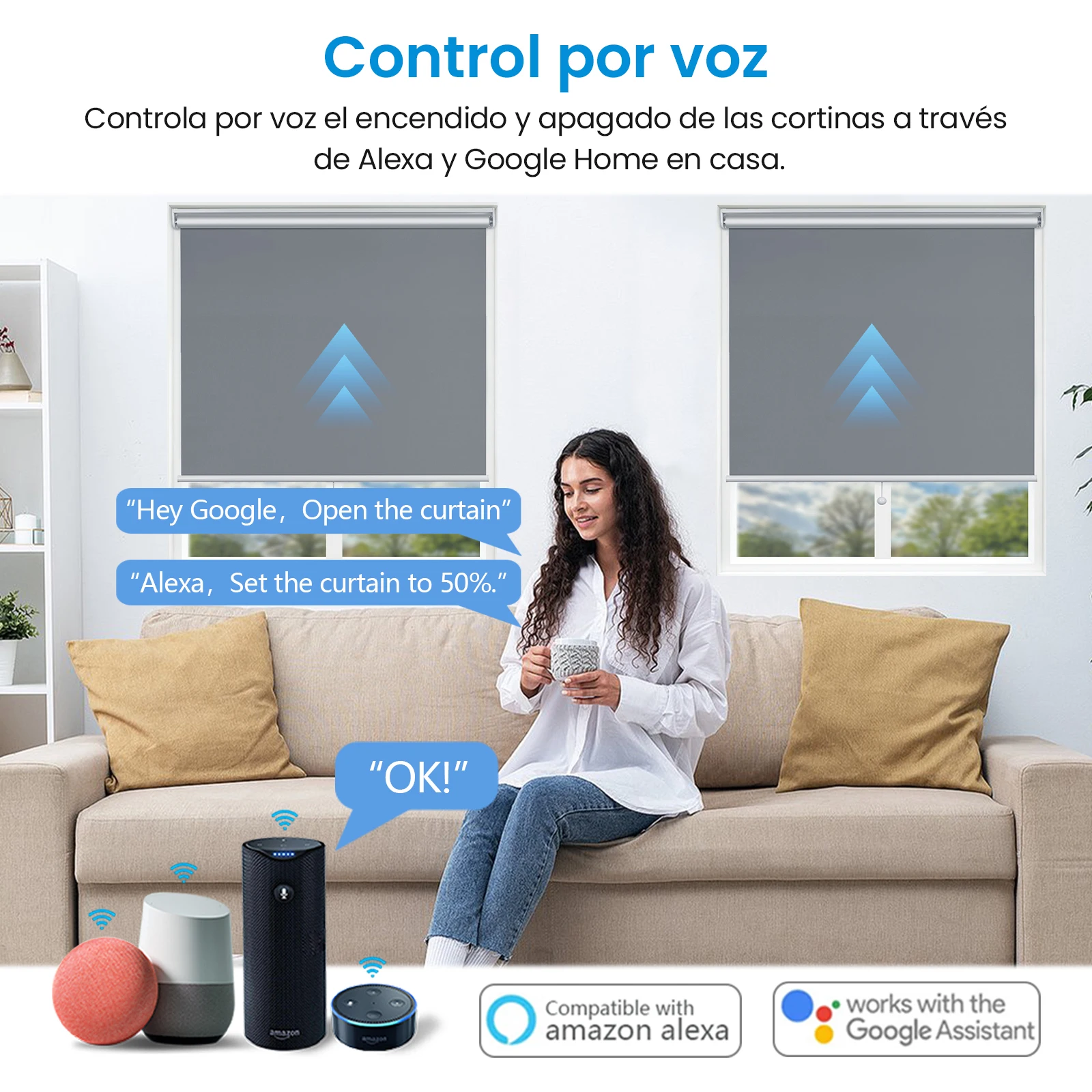 LoraTap persianas enrollables interruptor de cortina para Motor de Windows aplicación Tuya Smart Life Control remoto porcentaje Google Home Alexa