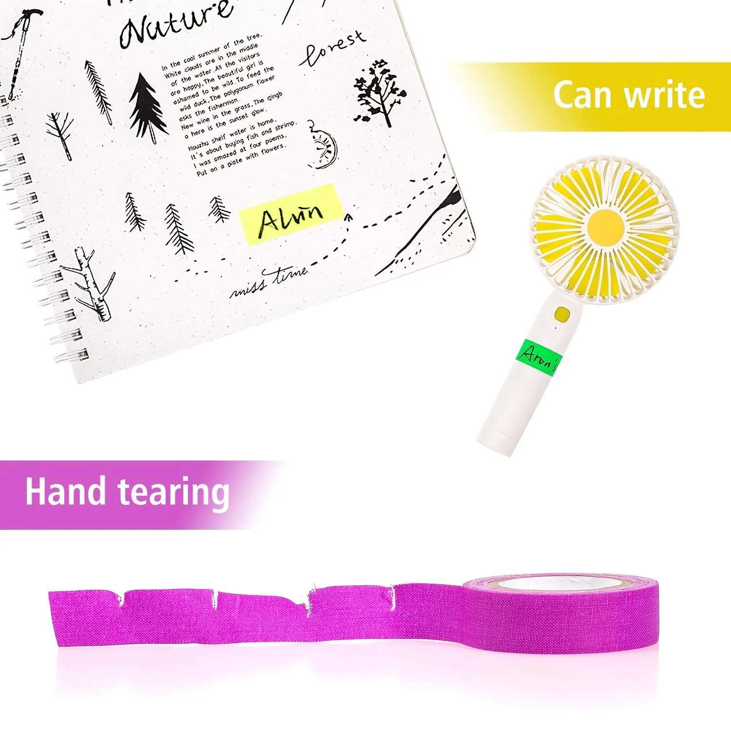 6-Rollen Neon Gaffer-Stoffband, fluoreszierendes UV-Schwarzlicht, im Dunkeln leuchtendes Klebeband für UV-Party-Material, Handkonto-Klebeband, Geschenkpackung