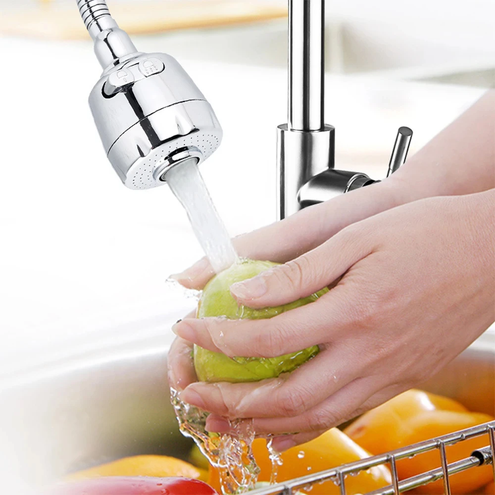 1PC Faucet Splash Guard Faucet Extender Household Water Outlet Bubbler Basin Faucet Water Saver Universal Rotation Flushing