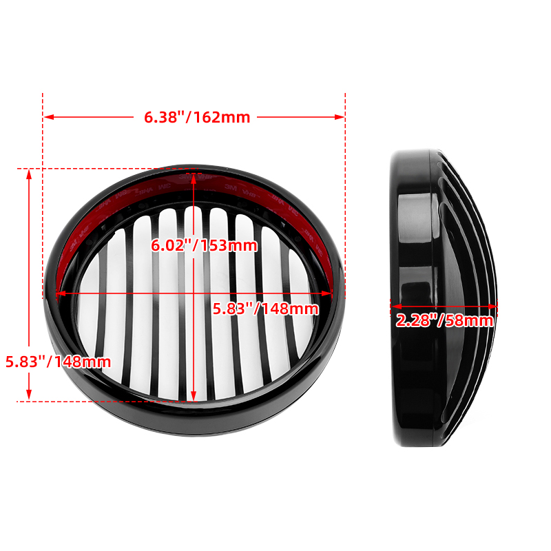 オートバイ 5.75 "5 3/4" LED ヘッドライトグリルカバー ABS ハーレースポーツスター XL 883 アイアン 1200 2004-up カスタム XL1200C 1200