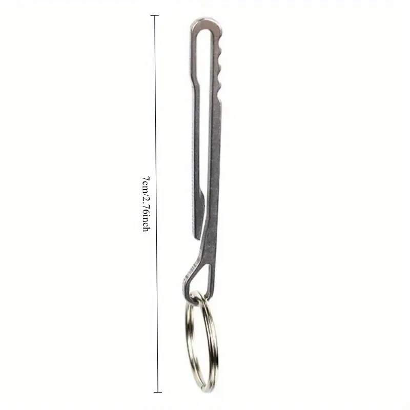 กลางแจ้ง EDC เครื่องมือมัลติฟังก์ชั่กระเป๋าสตางค์สแตนเลสพวงกุญแจ Key Clasp Carabiner คลิปเงิน Camping อุปกรณ์เสริม