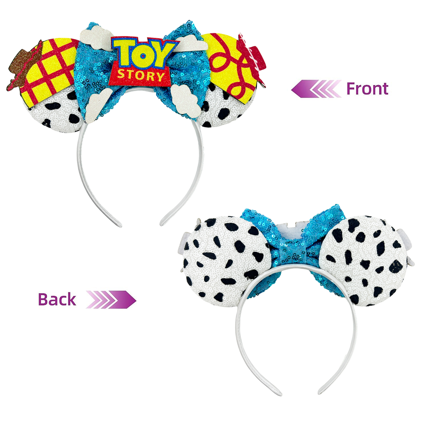 Mickey mouse bandana pixar toy story acessórios para o cabelo feminino woody buzz lightyear headbands para meninas orelhas alienígena cabeça banda crianças