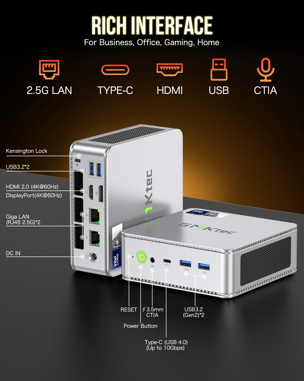 Мини-ПК GMKtec GMK K9 Intel Core Ultra 5 125H NUCBOX System Window 11Pro PCle GEN4.0*4 DDR5 5600 МГц