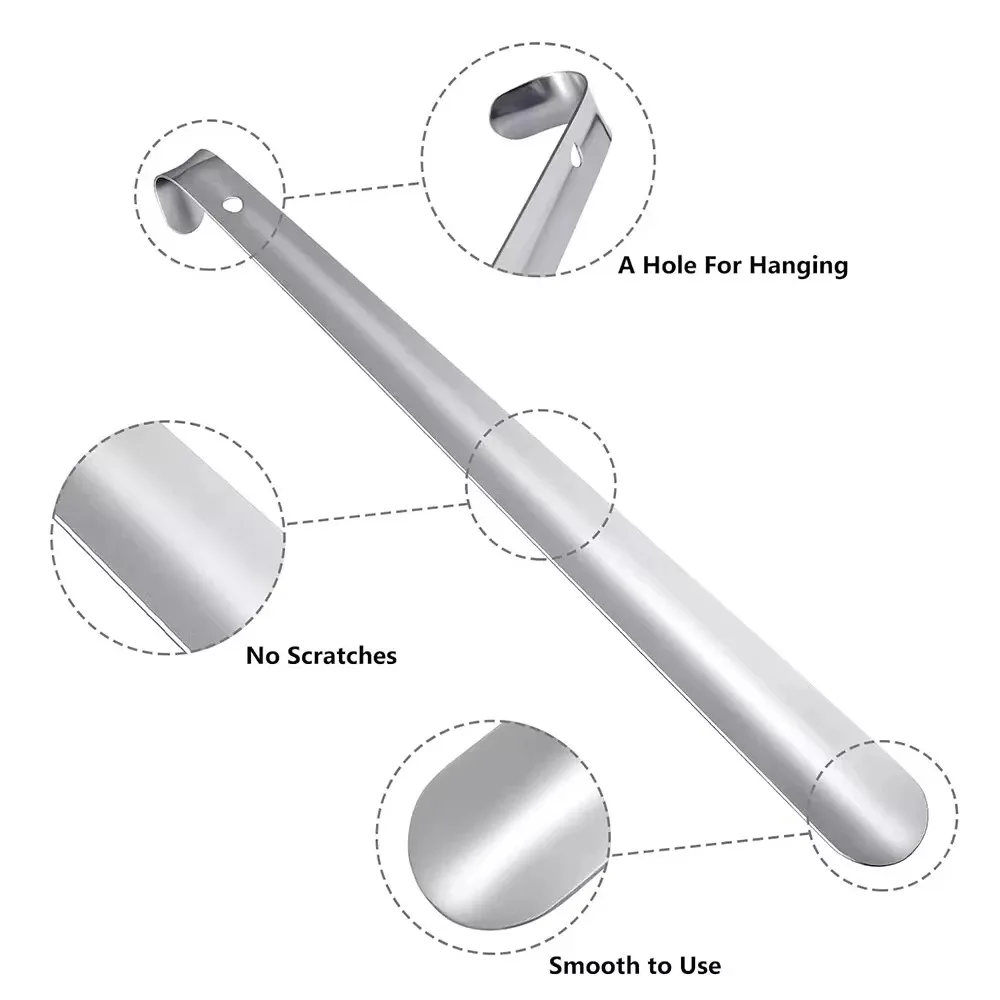 Portable Home Supply Stainless Steel Shoes Lifter Spoon Durable Tool Wearing Long Handle Pull Professional Shoehorn