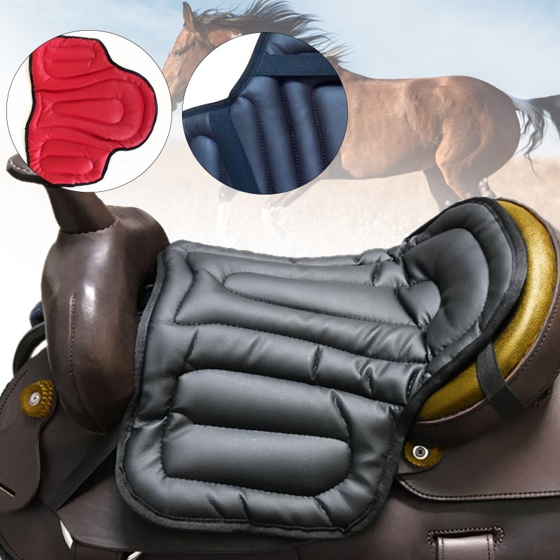 Almofada de sela de equitação macia almofada de assento equestre equipamento de equitação abrangente almofada de sela pu almofada de sela ocidental indolor