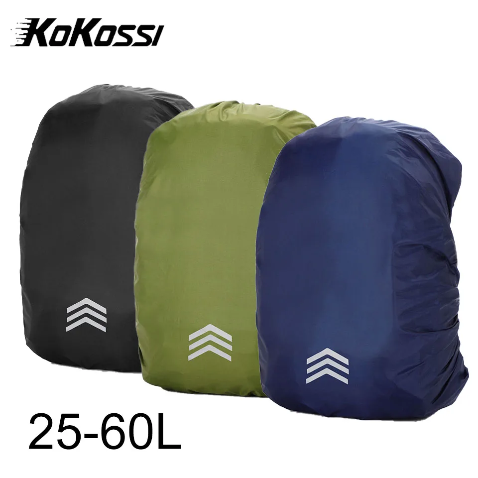 Kokossi 25-60l mochila capa de chuva ao ar livre montanhismo ciclismo caminhadas mochila capa à prova dwaterproof água capa poeira mulher homem