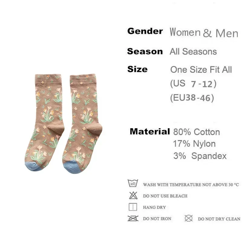Calcetines largos con estampado de dibujos animados para mujer, moda creativa, novedad personalizada, calcetines de algodón cómodos y cálidos para invierno