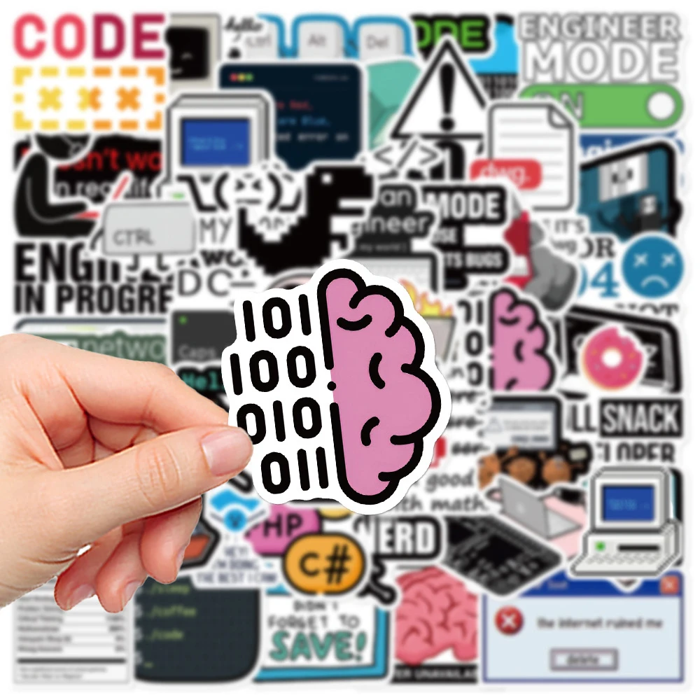 10/30/50pcs Funny Programming Stickers Java Cloud Language Internet Decals DIY Skateboard Luggage Phone Waterproof Sticker Packs