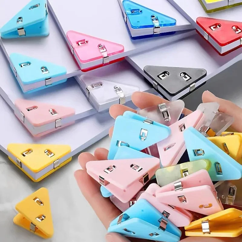 Clip triangolari creative da 20 pezzi Clip per banconote Clip per raccoglitore ad angolo in carta per scaffale da scrivania Organizzatore da tavolo per cancelleria per ufficio