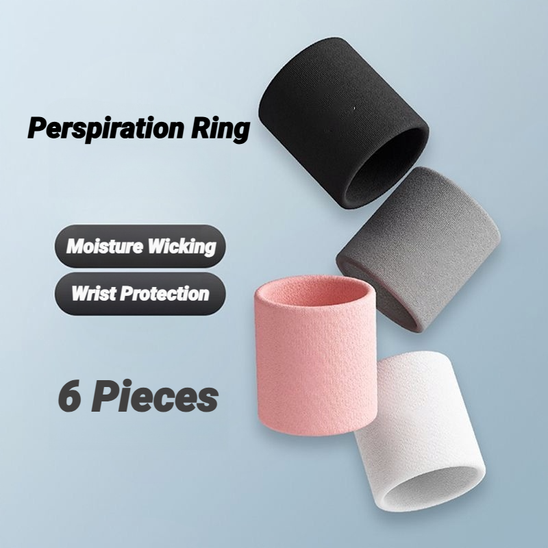 Muñequera deportiva con absorción de sudor, protector de muñeca que absorbe la humedad para tenis, baloncesto, correr, bandas absorbentes, 6 uds.