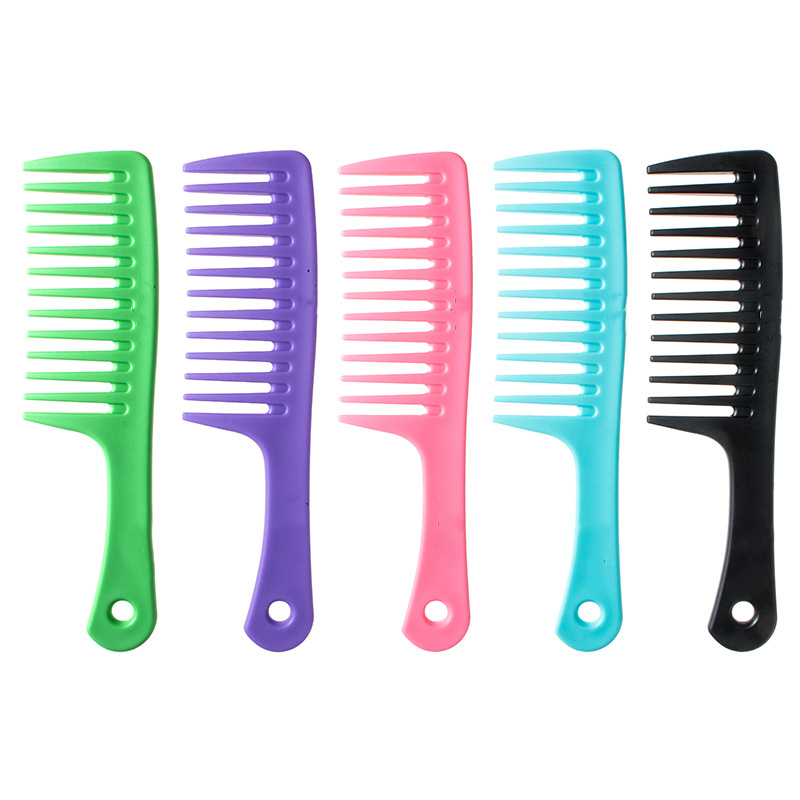 Peine de dientes anchos con mango, peine de hoja gruesa, peine de peinado resistente al calor, adecuado para cabello largo y grueso
