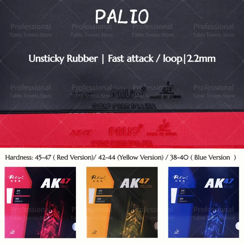 PALIO AK47 boucle en caoutchouc de Tennis de Table offensive rouge bleu jaune AK-47 AK 47 Spin Attack éponge de Ping-Pong caoutchouc de ping-pong Original
