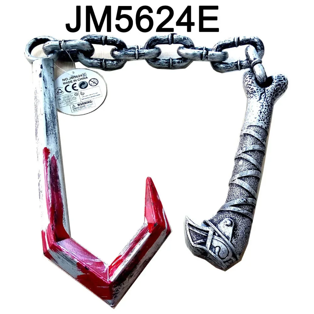 Funny Hook Sickle Prop Iron Chain Role Play for Men Party Game Props