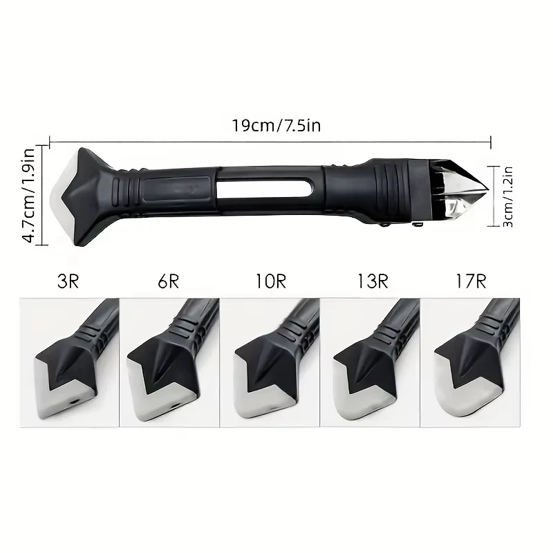ซิลิโคน Scraper ไม้กวาดกาว Remover มีดกาวมุมความงาม Crack Trowel เครื่องมือ Grout Scraper Kit 5in1 Multifunctional Home